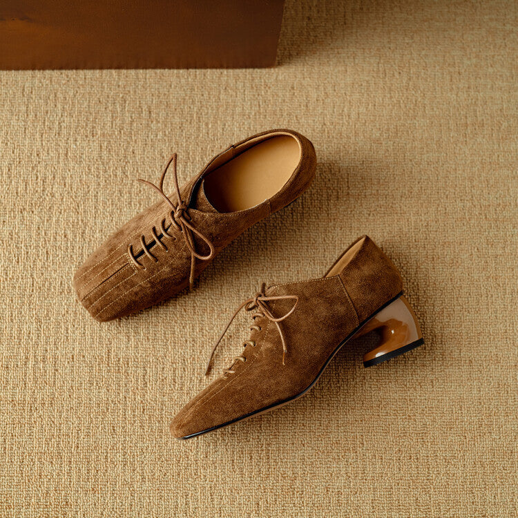 Ortho Welt Chunky Sheepskin Pumps - Retro Style