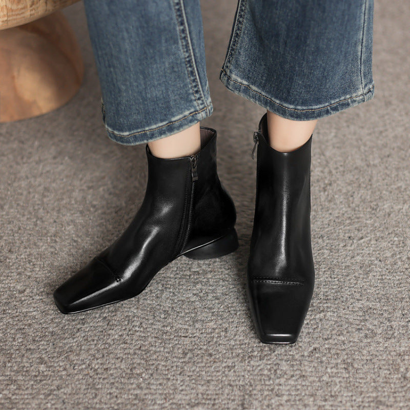 Ortho Welt Orthopedic Leather Boots – Square Toe Zip