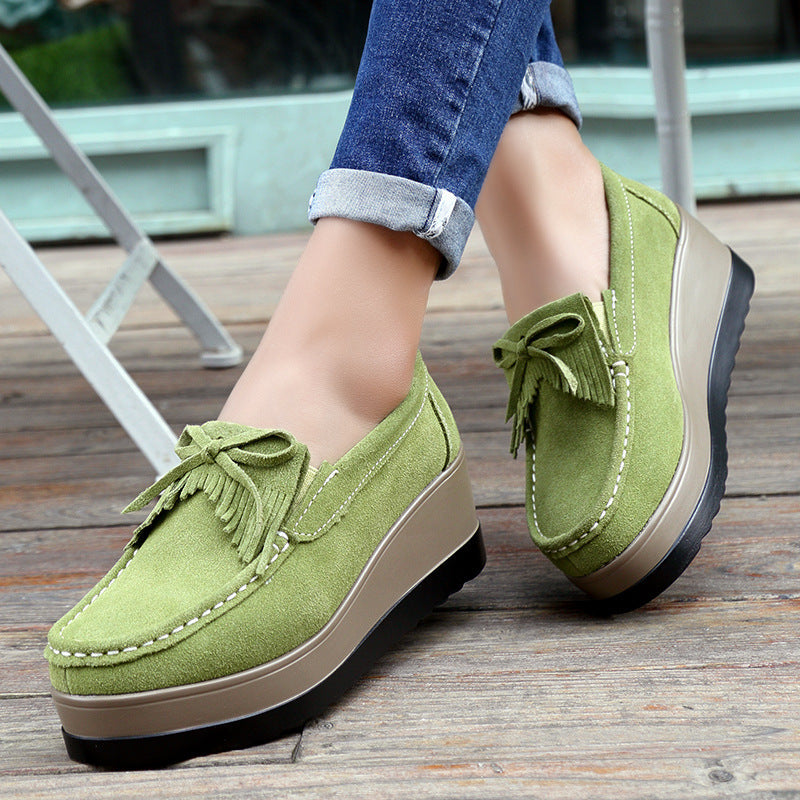 Ortho Welt Shoes With Fringe Bow Design - Comfort And Elegance