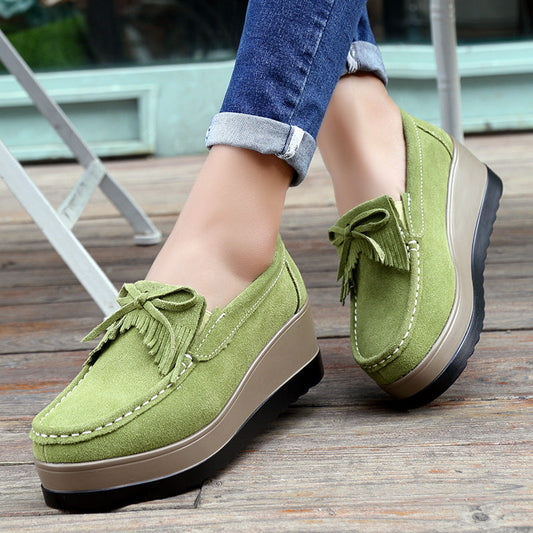 Ortho Welt Shoes With Fringe Bow Design - Comfort And Elegance