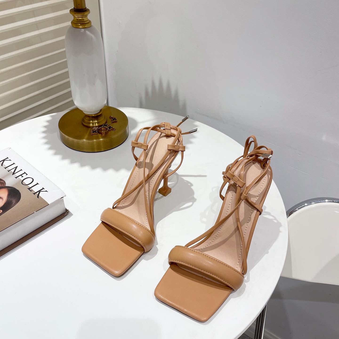Ortho Welt Cut-Out Stiletto Heels With Ankle Strap - Unique Elegance