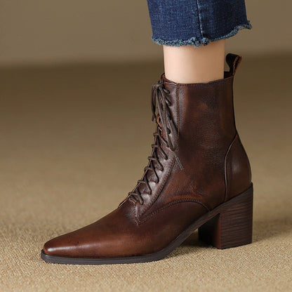 Ortho Welt Ankle Boots - Orthopedic Thick Heel Comfort