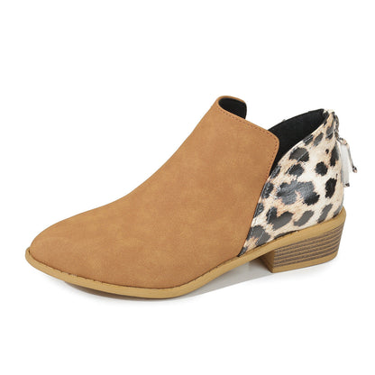 Ortho Welt Leopard Boots - Orthopedic Block Heel Comfort