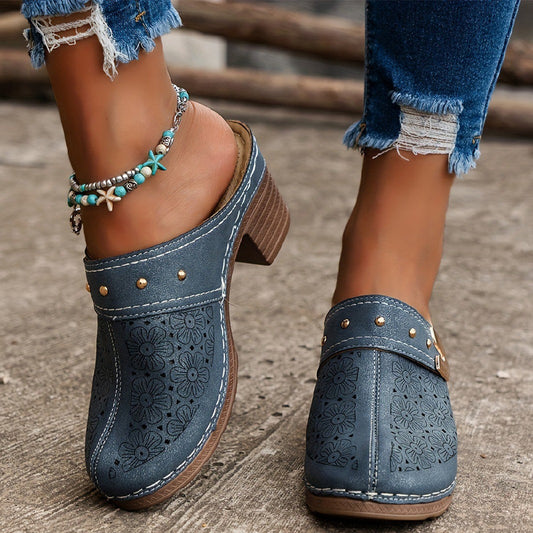 Ortho Welt Orthopedic Clogs - Floral High Heel Comfort