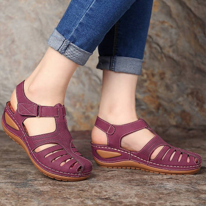 Ortho Welt Plus Size Retro Wedge Sandals - Comfort And Style