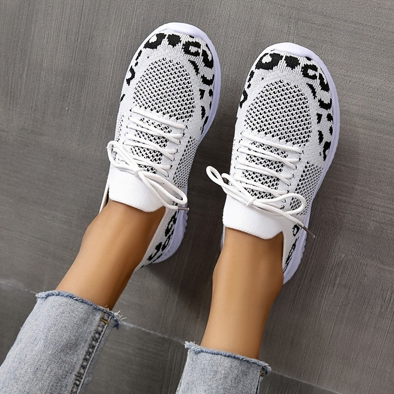 Ortho Welt White Leopard Print Sneakers - Unique And Stylish