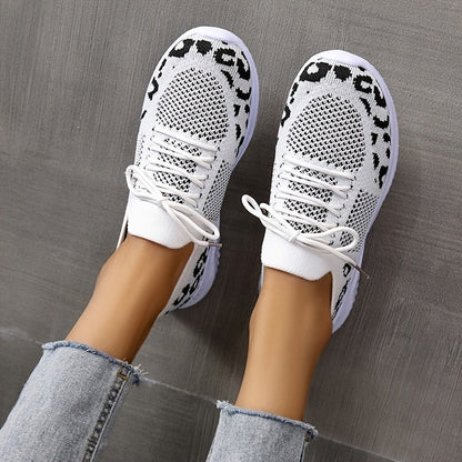 Ortho Welt White Leopard Print Sneakers - Unique And Stylish