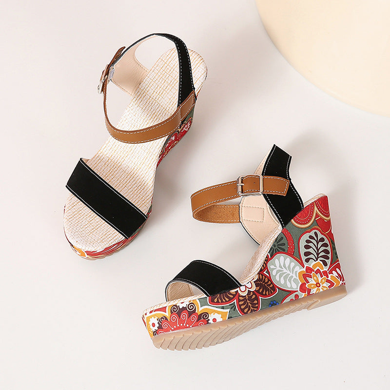 Ortho Welt Floral Embroidered High Heel Sandals - Unique Elegance