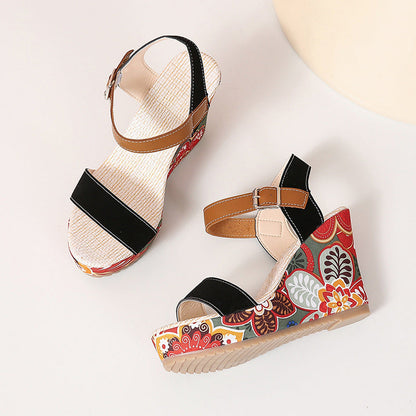 Ortho Welt Floral Embroidered High Heel Sandals - Unique Elegance