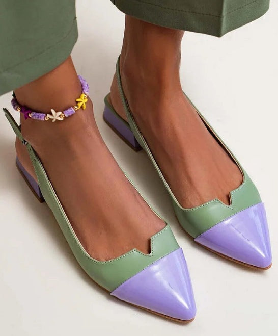 Ortho Welt Pointed Flats - Orthopedic Color Block Comfort