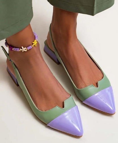 Ortho Welt Pointed Flats - Orthopedic Color Block Comfort