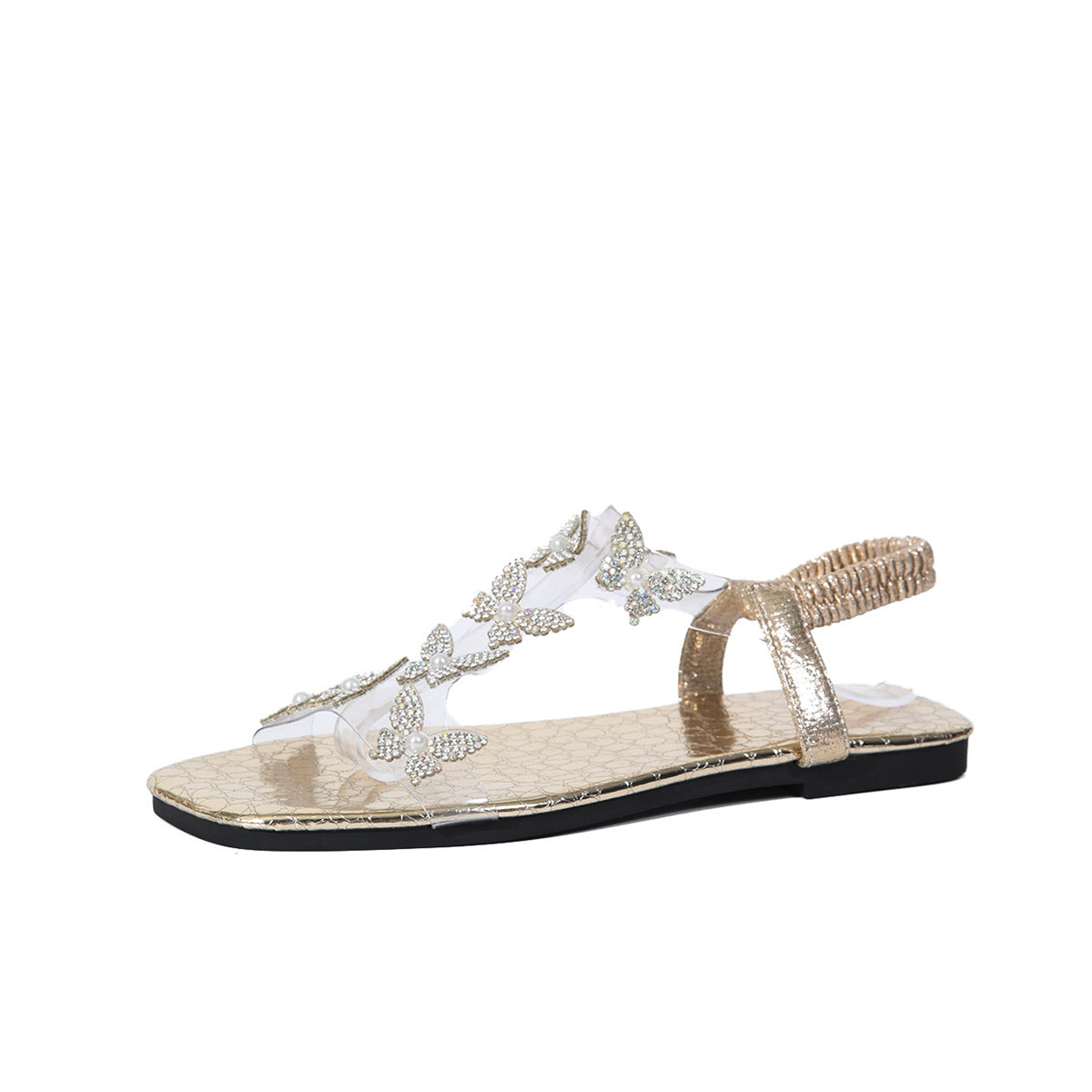 Ortho Welt Rhinestone Butterfly Sandals - Unique Summer Elegance