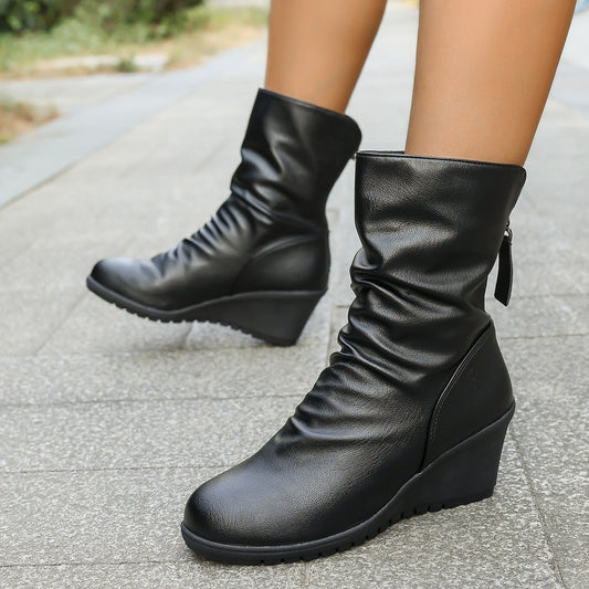 Ortho Welt Wedge Ankle Boots - Orthopedic & Warm Lining