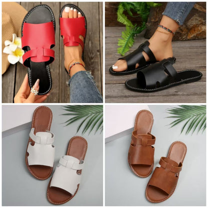 Ortho Welt Plain Flat Slippers - Casual Elegance