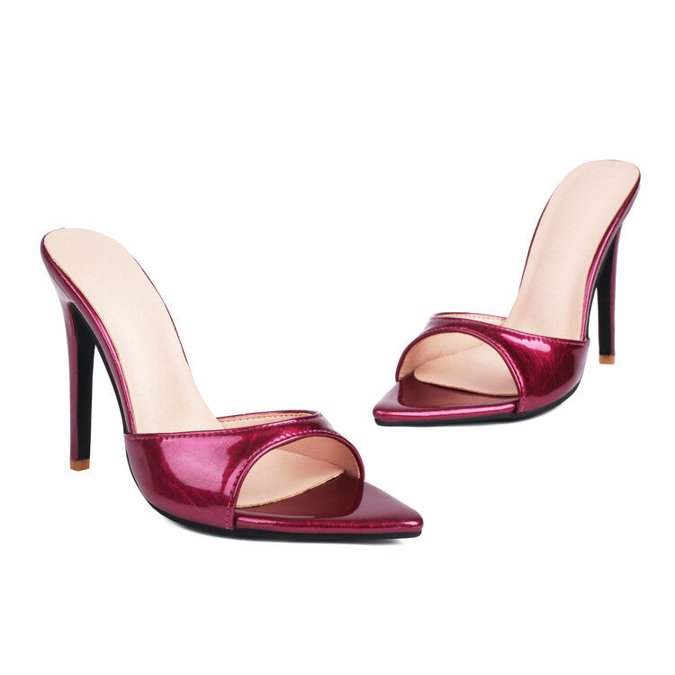 Ortho Welt Textured Pointed-Toe Open-Toe High Heels - Unique Elegance