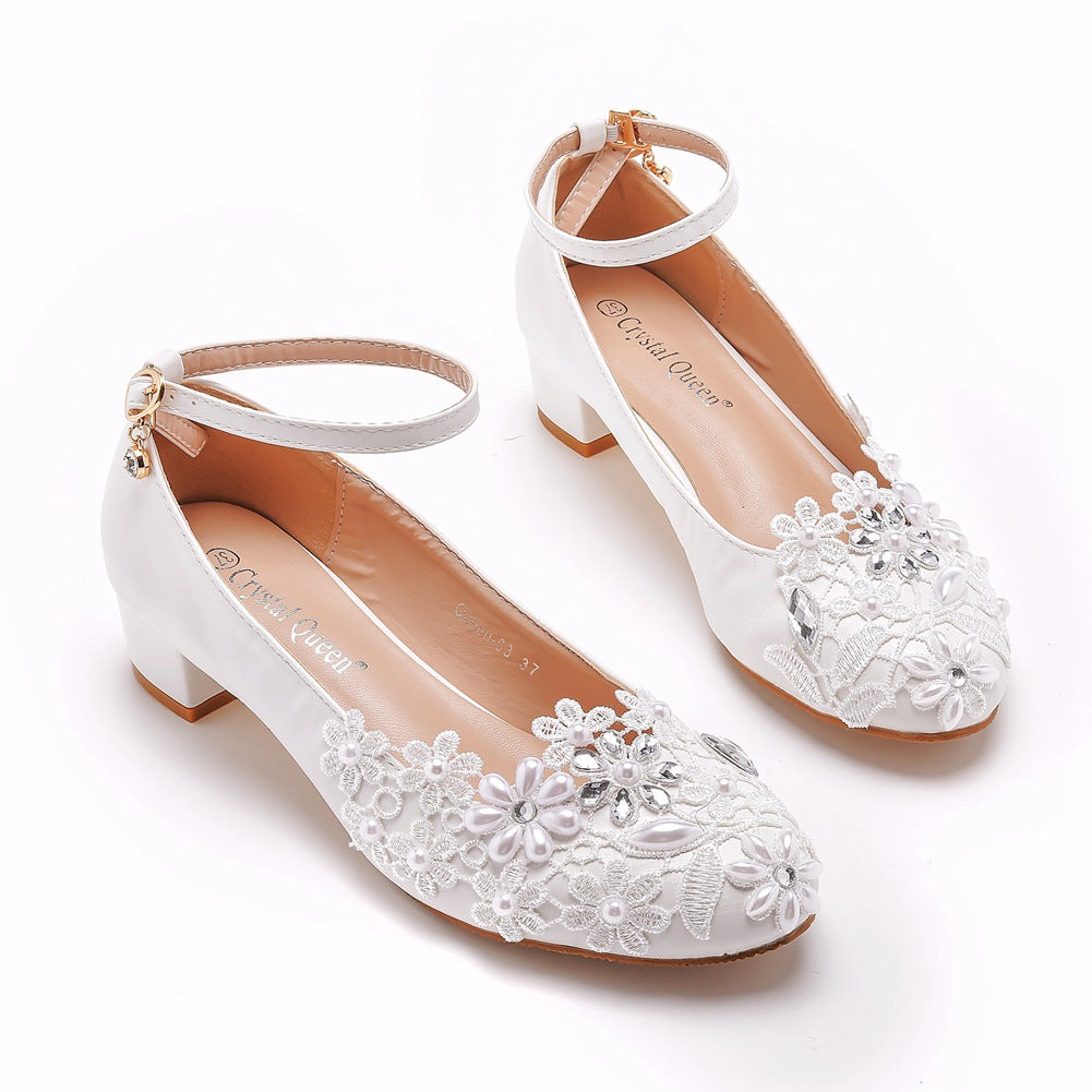 Ortho Welt Lace Bridal Shoes For Pregnant Women