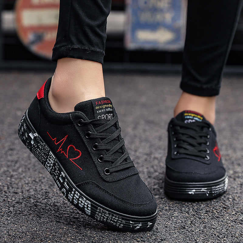 Ortho Welt Love Print Canvas Shoes For Couples - Unique And Trendy