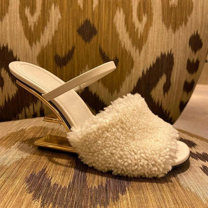 Ortho Welt Damen-Sandalen - Orthopedic Kunstfell Heels