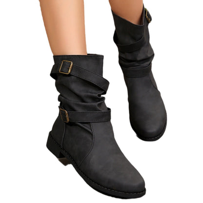 Ortho Welt Barrel Boots - Orthopedic Vintage Buckle Style