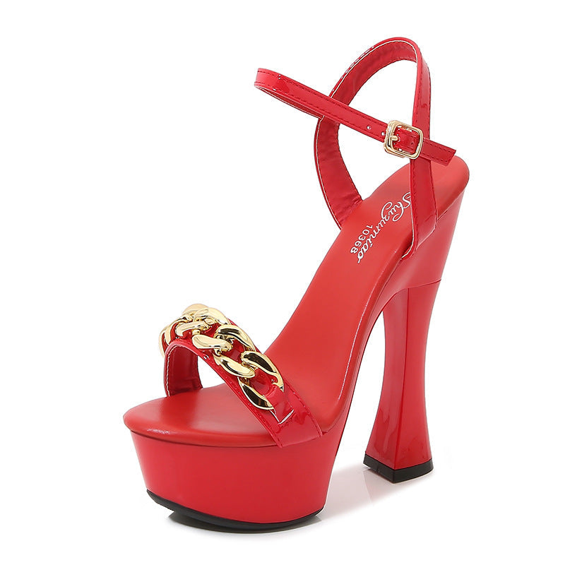 Ortho Welt Sexy 14Cm Thick Heel Waterproof Pumps For Summer