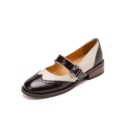Ortho Welt Colorblock Lederschuhe - Orthopedic Komfort