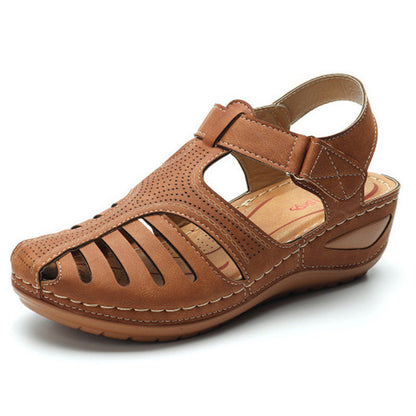 Ortho Welt Plus Size Retro Wedge Sandals - Comfort And Style