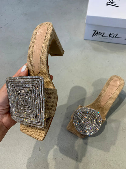 Cecilia | Sandalen mit Blockabsatz – Komfortables Material mit eckiger Zehenpartie