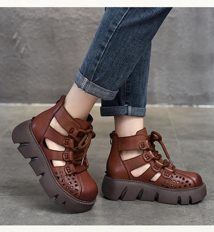 Ortho Welt Damen Orthopedic Plateau-Sneaker - Gladiator Look