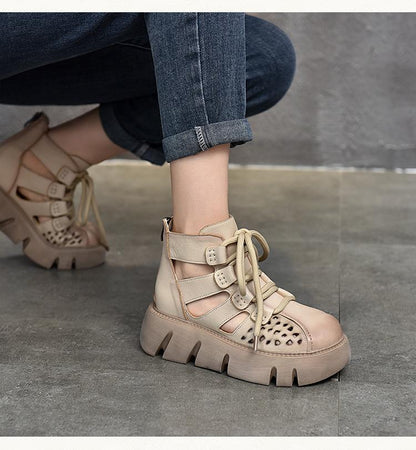 Ortho Welt Damen Orthopedic Plateau-Sneaker - Gladiator Look