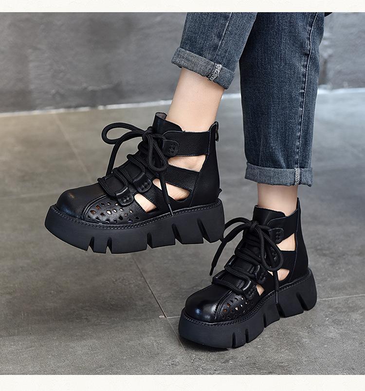 Ortho Welt Damen Orthopedic Plateau-Sneaker - Gladiator Look