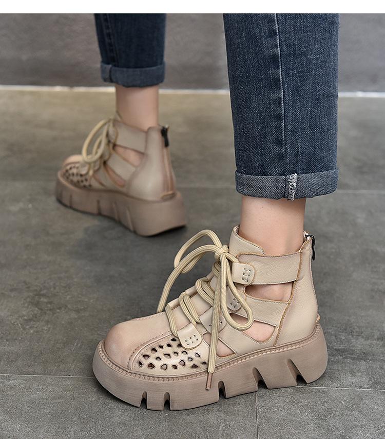 Ortho Welt Damen Orthopedic Plateau-Sneaker - Gladiator Look