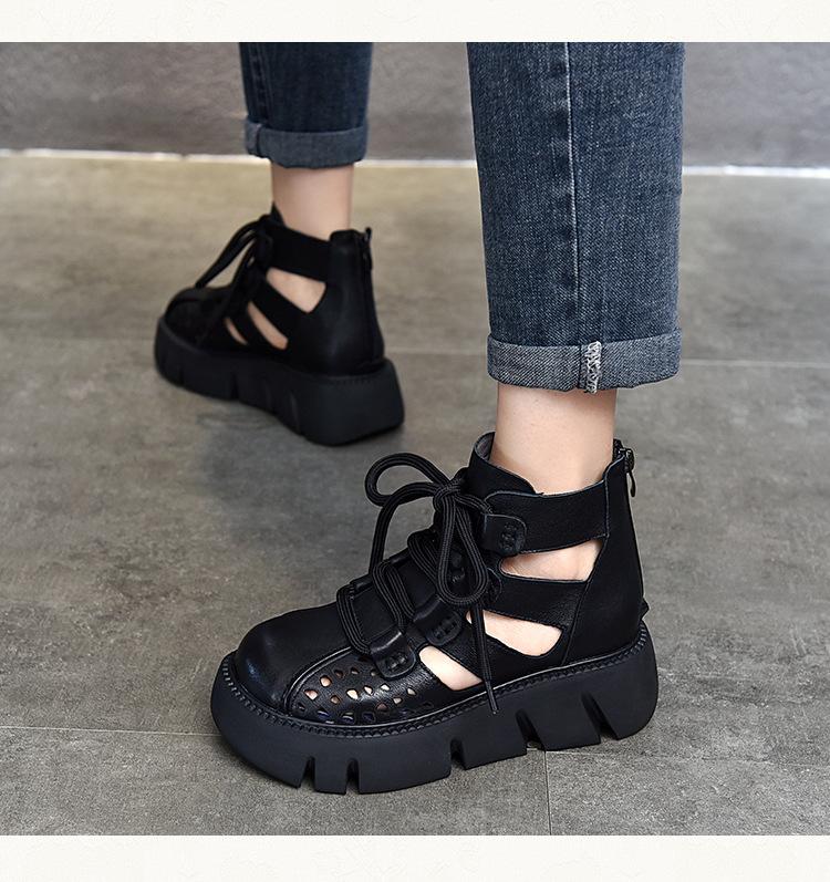 Ortho Welt Damen Orthopedic Plateau-Sneaker - Gladiator Look