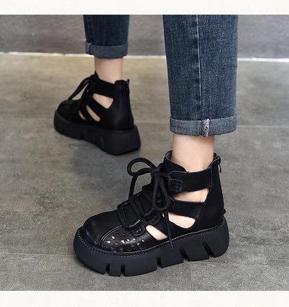 Ortho Welt Damen Orthopedic Plateau-Sneaker - Gladiator Look