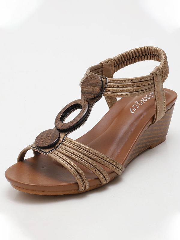 Ortho Welt Damen Orthopädische Keilsandalen Ringdetail