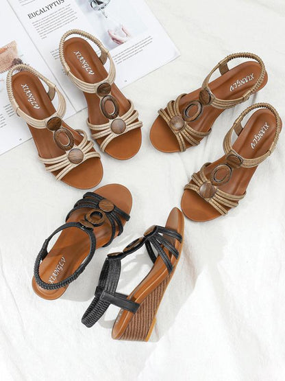 Ortho Welt Damen Orthopädische Keilsandalen Ringdetail