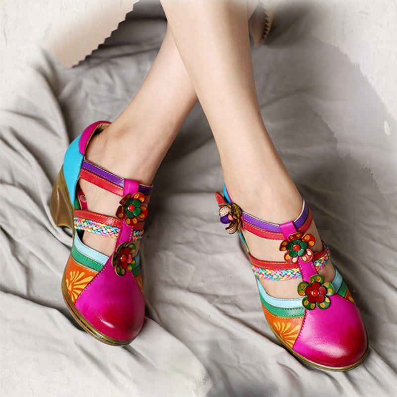 Ortho Welt Mary-Jane Pumps - Orthopedic Floral Vintage