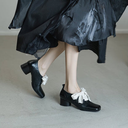 Ortho Welt Damen Lederschuhe - Orthopedic & Vintage Bow