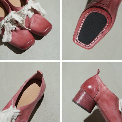 Ortho Welt Damen Lederschuhe - Orthopedic & Vintage Bow