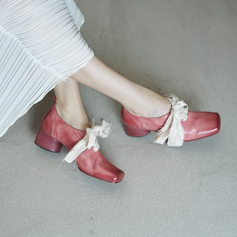 Ortho Welt Damen Lederschuhe - Orthopedic & Vintage Bow