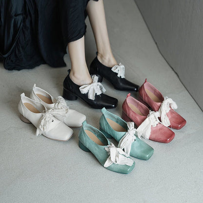 Ortho Welt Damen Lederschuhe - Orthopedic & Vintage Bow