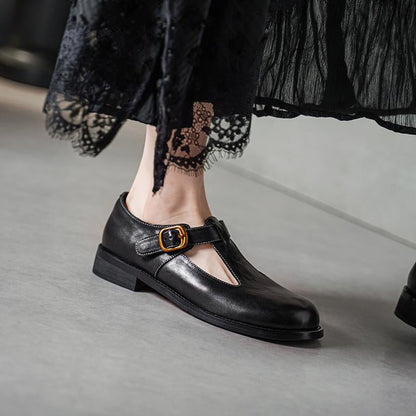 Ortho Welt T-Riemen Lederschuhe - Orthopädisch & Vintage