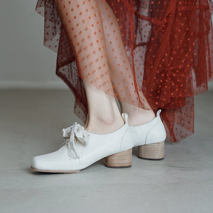 Ortho Welt Damen Lederschuhe - Orthopedic & Vintage Bow