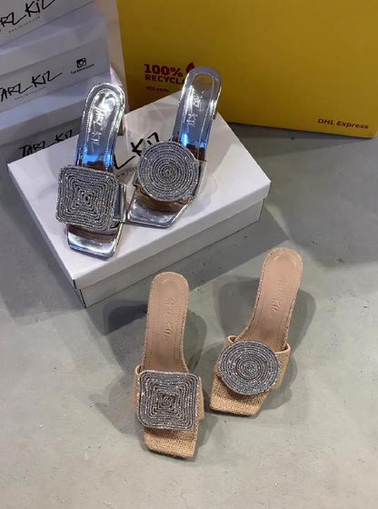 Cecilia | Sandalen mit Blockabsatz – Komfortables Material mit eckiger Zehenpartie