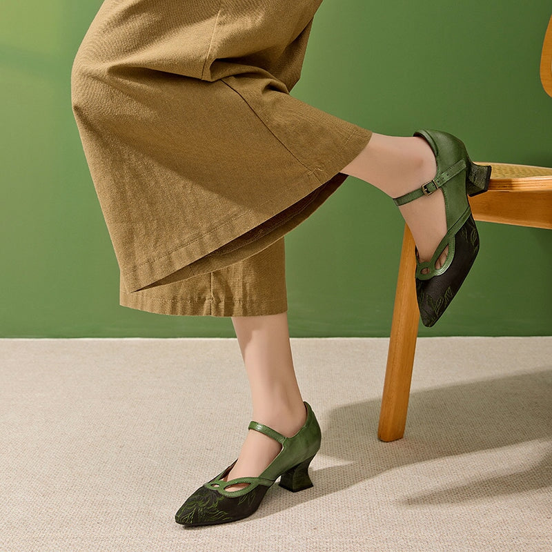 Ortho Welt Mary Jane Pumps – Orthopedic Vintage Green