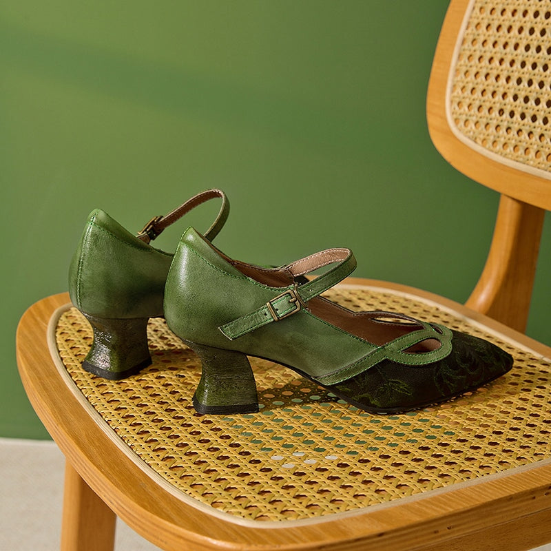 Ortho Welt Mary Jane Pumps – Orthopedic Vintage Green