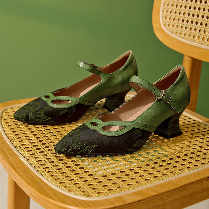 Ortho Welt Mary Jane Pumps – Orthopedic Vintage Green