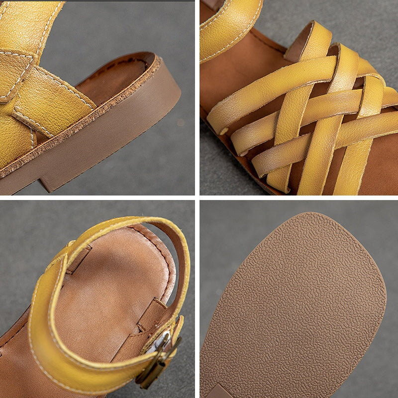 Ortho Welt Damen Orthopädische Ledersandalen - Verstellbar