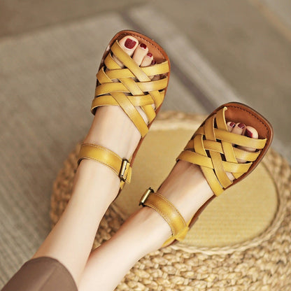 Ortho Welt Damen Orthopädische Ledersandalen - Verstellbar