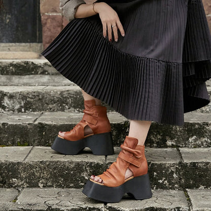 Ortho Welt Retro Plateau Sandalen – Orthopedic Komfort