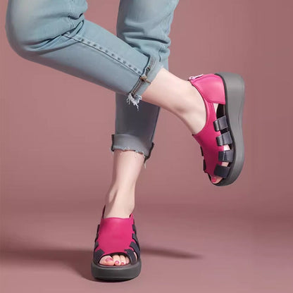 Joan | Orthopädische Damen-Slipper aus Leder mit offener Zehenpartie und hohem Tragekomfort